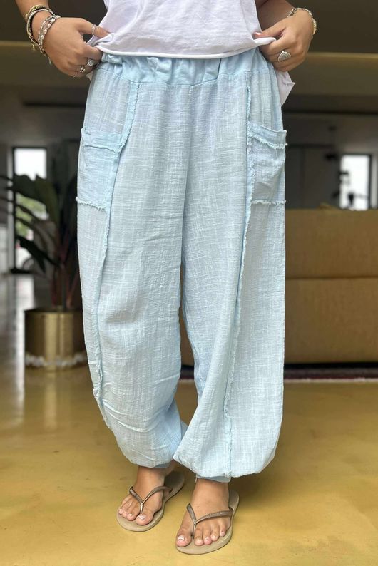 Made in Italy Pure Shores Cotton Paulo Balloon Pant Powder